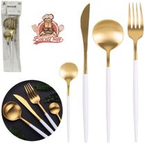 Talher De Inox Colher / Faca / Garfo / Colher De Sobremesa 4 Peças Bons Cheff