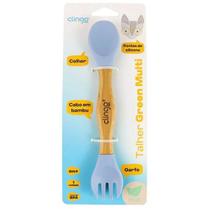 Talher Green Infantil Multi Garfo e Colher Silicone e Bambu Clingo Talher Green Infantil Multi Garfo e Colher Silicone e Bambu Clingo