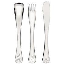 Talher Infantil Aço Inox Tramontina Le Petit Alimentar Bebê 3 Peças com Desenho em Alto Relevo Brilho Ergonômico Pode Lavar na Lava Louças