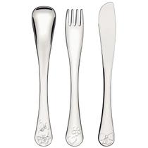 Talher Infantil Aço Inox Tramontina Le Petit Alimentar Bebê 3 Peças com Desenho em Alto Relevo Brilho Ergonômico Pode Lavar na Lava Louças
