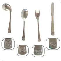 Talher Infantil Jogo 4 Peças Inox Curvo Talheres Criança