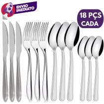 Talher Inox Jogo Garfo Faca Colher Refeição E Colher Sobremesa Jantar Dia a Dia Restaurante