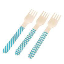 Talher Madeira Garfo Azul - TMG03 - 10 unidades - Silver Plastic - Rizzo Talher Madeira Garfo Azul - TMG03 - 10 unidades - Silver Plastic - Rizzo