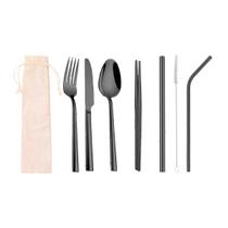 Talheres 8 em 1 Preto + Ecobag Juta