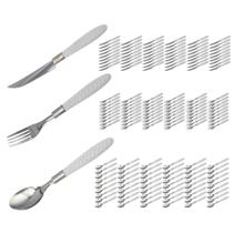 Talheres Blumenau 162 Peça Branco Faca Garfo Colher Aço Inox