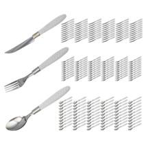 Talheres Blumenau 180 Peça Branco Faca Garfo Colher Aço Inox