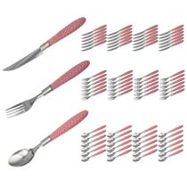 Talheres Blumenau 72 Peças Rosa Faca Garfo Colher Aço Inox Talheres Blumenau 72 Peças Rosa Faca Garfo Colher Aço Inox