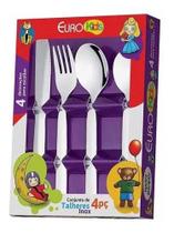 Talheres Criança Infantil Aço Inox Euro Home Euro Kids 4 Pc