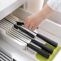 Talheres de cozinha caixa de armazenamento bandeja de plástico utensílios organizador de gaveta faca titular caixa de ta