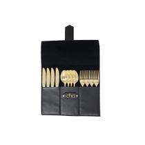 Talheres de Mesa Dourado Ouro Garfo Faca Colher Jogo 36un