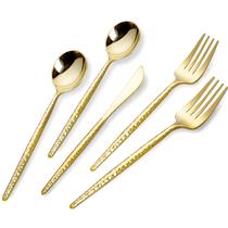 Talheres de plástico dourado SUT 150PCS Heavy Duty com talheres