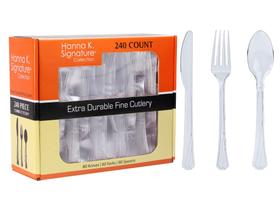 Talheres de plástico Hanna K. Signature 240 unidades Clear Combo