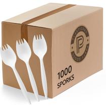 Talheres descartáveis brancos Plasticpro Sporks (1000 unidades)