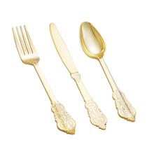 Talheres descartáveis BuCla Gold Plastic 600 peças