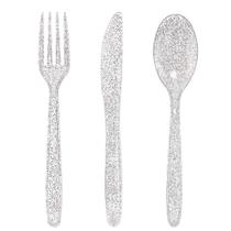 Talheres descartáveis de plástico Silver Glitter WDF 360 Silver
