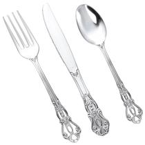 Talheres descartáveis Joyido Silver Plastic 150PCS Talheres descartáveis Joyido Silver Plastic 150PCS