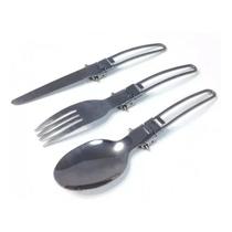 Talheres Dobráveis Camping Faca Garfo Colher