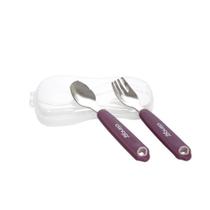 Talheres Infantis Inox com Estojo Rosé Clingo Talheres Infantis Inox com Estojo Rosé Clingo