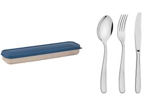 Talheres Tramontina By Me Azul 4 Peças com Estojo