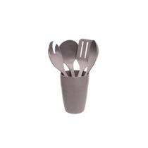 Talheres Utensílio de Cozinha Suporte Cinza Kit ECO 5un