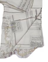 Talit de Algodão BRANCO COM PRATA 160 X 200 CM