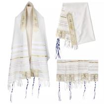 Talit Messiânico branco 55 X 180 Cm - Original - De Israel