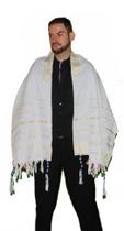 Talit Messiânico Branco 55 X 180 Cm - Original - De Israel