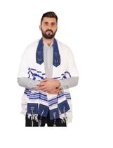 Talit Ortodoxo Gadol Grande Importado De Israel - Azul ROYAL - JERUSALÉM TALIT
