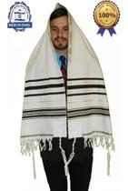 Talit ortodoxo Preto E Dourado 50x180 Cm Original De Israel