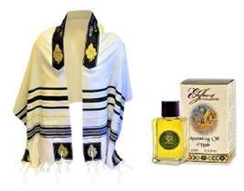 Talit Profeta Elias + Óleo De Elias - Importado De Israel Talit Profeta Elias + Óleo De Elias - Importado De Israel