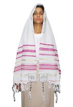 Talit Rosa Messiânico - 55 X180 Cm - Original De Israel Talit Rosa Messiânico - 55 X180 Cm - Original De Israel
