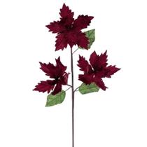 Tallo de Flor Artificial Vickerman Poinsettia Borgoña de 26 cm Tallo de Flor Artificial Vickerman Poinsettia Borgoña de 26 cm
