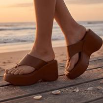 Tamanco Anabela Plataforma Feminino Napa Soft Salto Alto Confortável