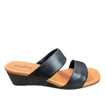 Tamanco Anabela Preto em Tiras Usaflex Ag3501001 ( Só 39 e 38)