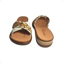 Tamanco Anabela Terra e Agua confortavel 2 tiras em x 483070
