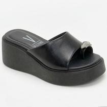 Tamanco Anabela Vizzano Detalhe Anel Feminino - Preto - 37