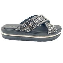 Tamanco Bebecê Flat Form com Enfeite Preto 2230406 Tamanco Bebecê Flat Form com Enfeite Preto 2230406
