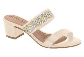 Tamanco Beira Rio 8246.1209 Salto Bloco Tiras Trançadas