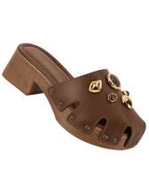 Tamanco beira rio 8559.108 fechado com botons feminino -