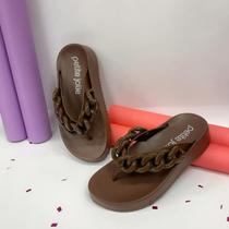 Tamanco Chinelo Feminino Petite Jolie Corrente Conforto Estiloso PJ7225