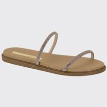 Tamanco Chinelo Feminino Plana Tiras Brilhantes Moleca 5443.217.28275