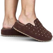 Tamanco Clog Feminino Anatômico Camurça Tachas Marrom Cor:MarromTamanho:38 Tamanco Clog Feminino Anatômico Camurça Tachas Marrom Cor:MarromTamanho:38
