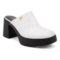 Tamanco Clog Meia Pata Fechado Off white - usevertice