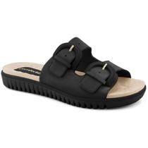 Tamanco Couro Almond Ajuste Comfortflex 2345404 Preto Tamanco Couro Almond Ajuste Comfortflex 2345404 Preto