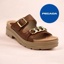 Tamanco Couro Pegada Tratorado Corrente Fivela Terracota Tamanco Couro Pegada Tratorado Corrente Fivela Terracota