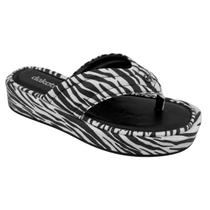 Tamanco Dakota Feminino Dedo Flatform Zebra Sandália Y9001 Cor:PretoTamanho:38