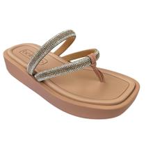 Tamanco de Dedo Fem Beira Rio Brilho Nude 8487.208