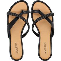 Tamanco De Dedo Rasteiro Mississipi Tira Strass Feminino Tamanco De Dedo Rasteiro Mississipi Tira Strass Feminino