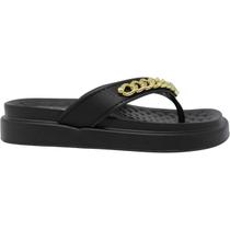 Tamanco Dedo Feminino Casual Dia a Dia Passeio Trabalho Verão com Corrente Flat Form Conforto Moleca 5554.103