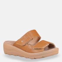 Tamanco Duas Tiras tiras autocolantes Mascavo